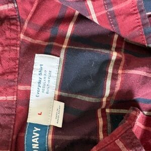 Old Navy Burgundy and Navy Plaid Shirt